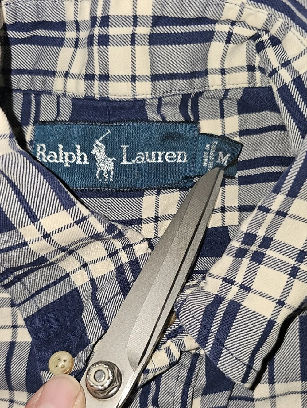 Polo by Ralph Lauren Navy and White‎ Plaid Button-Down Shirt